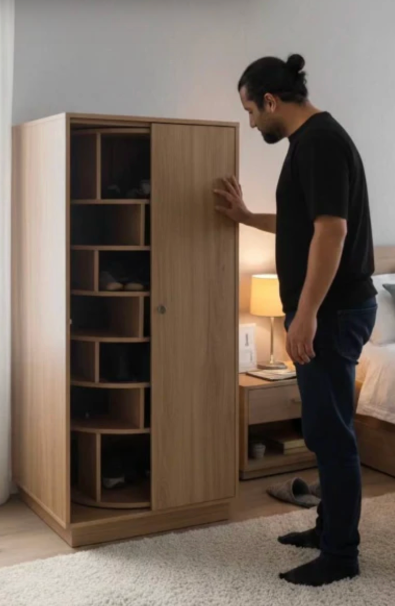 MONTIRA™ RevolveMax Shoe Organizer – 360° Space-Saving Luxury